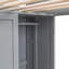 Lit mezzanine en bois avec plusieurs tablettes de rangement et garde-robe-613545687