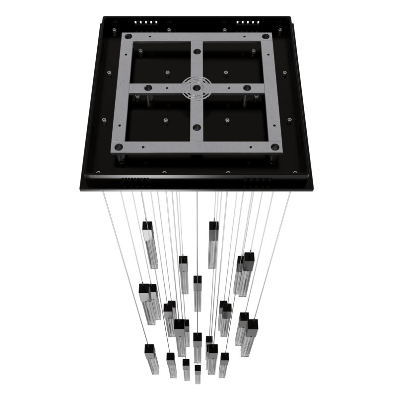Boa 25-Light Dark Bronze Glass Cluster Pendant Chandelier