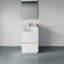 Meuble-lavabo de 24 po avec lavabo, blanc brillant. Facile à installer. Rangement généreux. Comptoir en résine de qualité. Armoire en bois pré-assemblée pour plus de simplicité. Bois