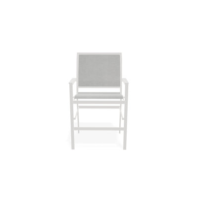 Bazza Sling Aluminum Frame Balcony Height Stacking Café Chair with Marine Grade Polymer Arm Accent
