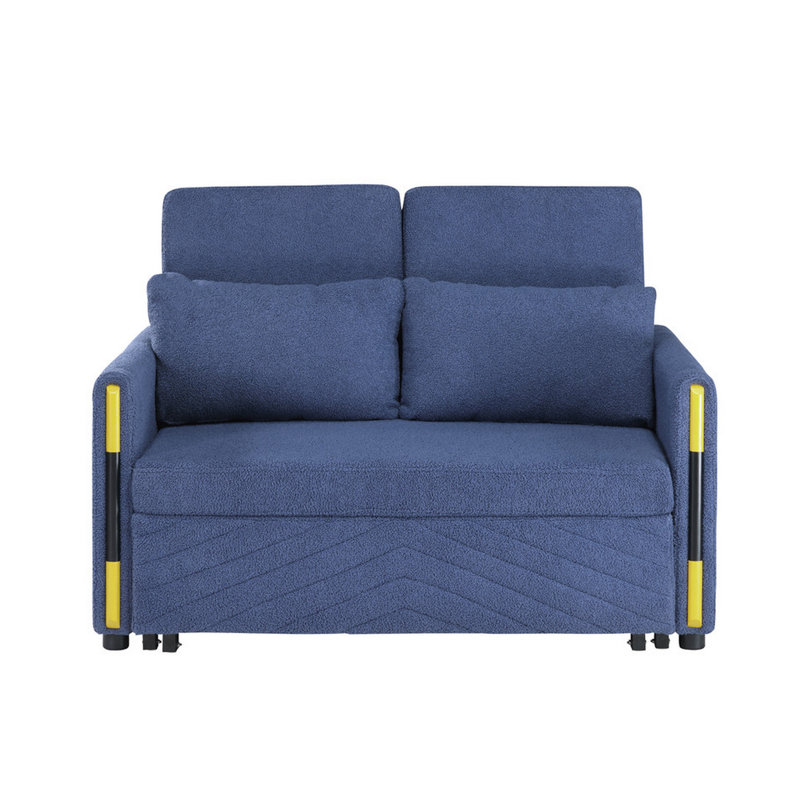 Canapé-lit rembourré 55,5 po Sconiers, Velours bleu marine