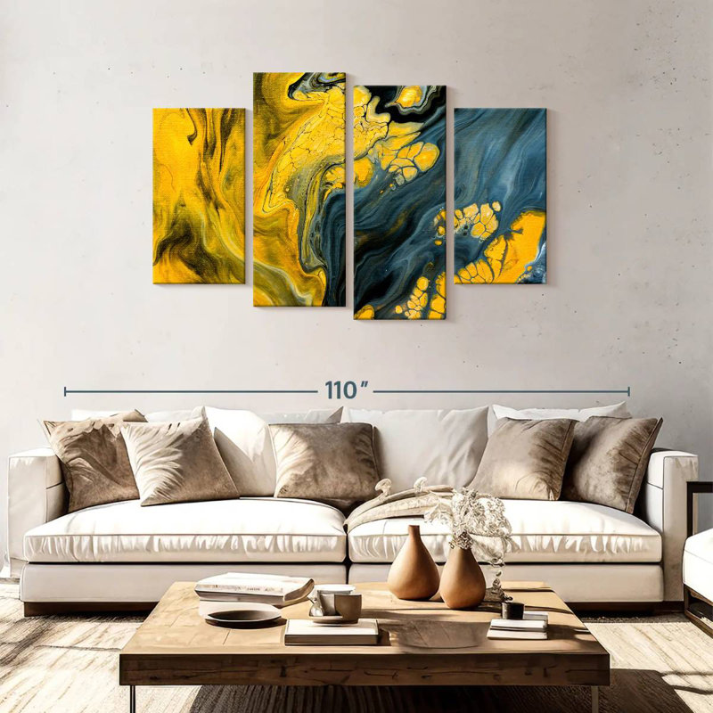 Avery Marbled Abstract, 48" H x 75" W