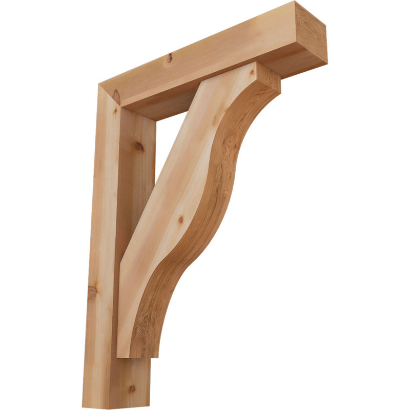 Support Funston Block avec support décalé, 48 po x 36 po, Cèdre rouge occidental de l 7 1/2 po (lisse)