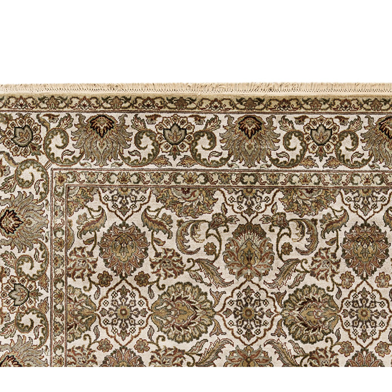 High-Quality Hand-Knotted Ivory Area Rug