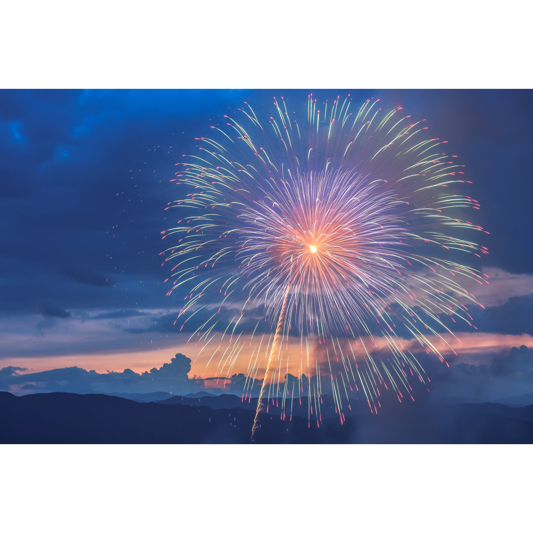 Fireworks Festival In Nagano Prefecture, Japan - Wrapped Canvas Print