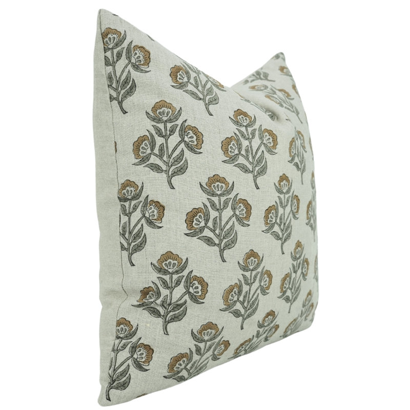 Linen Pillow Cover, 14"H x 20"H, Chui-Mui Floral, Rectangle