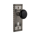 Craftsman Plate with Decorative Keyhole and Black Porcelain Door Knob