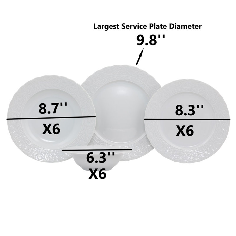 24 Pieces 100% Porcelain Dinner Set