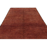 Moroccan Hand Knotted Wool Area Rug in Red, White/Cream