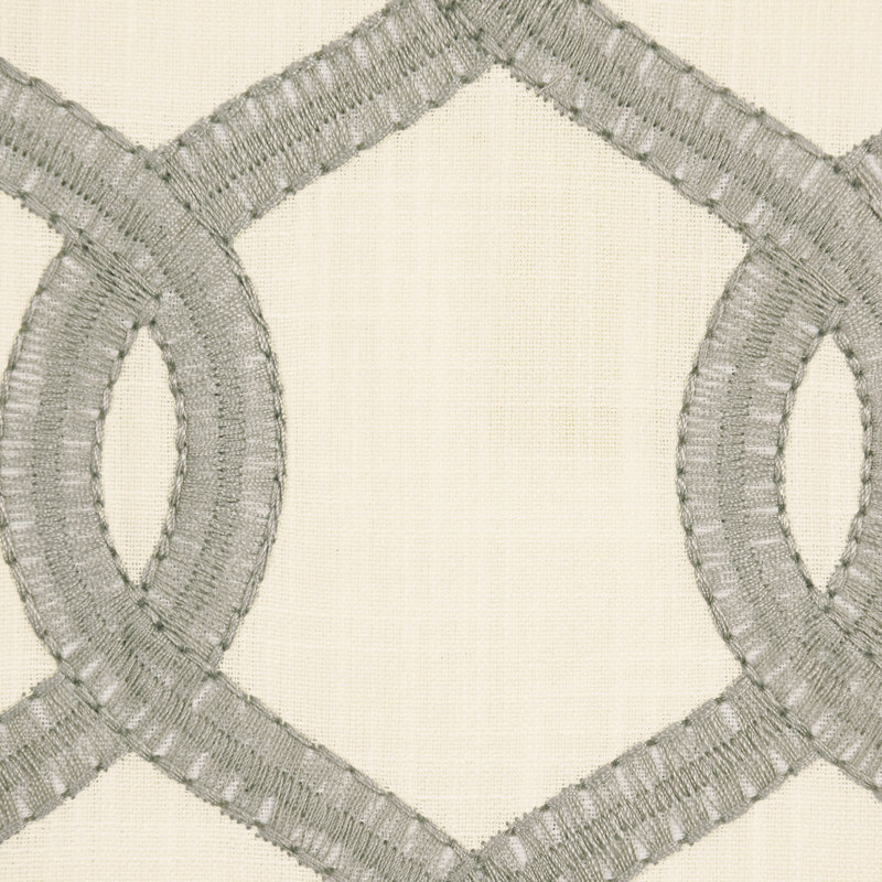 Gresham Embroidery Polyester Fabric, Gray