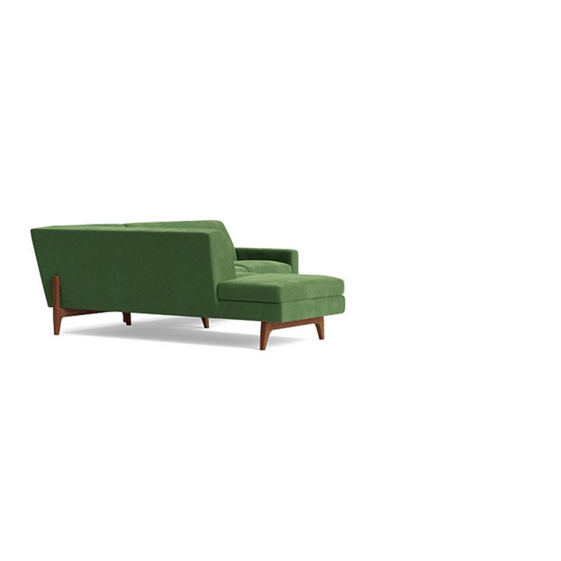 Tyler Sectional With Bumper (95" X 95"), Performance Velvet - Ivy, Left Hand Facing