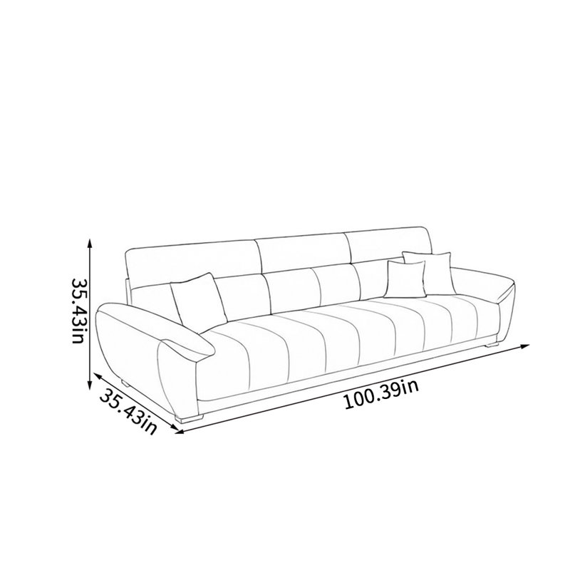 Canapé en tissu Simple Piano Keys, 3, H 35,43 po x l 100,39 po x P 35,43 po