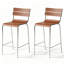 Chaise d'appoint à dossier échelle en noyer (ensemble de 2)-972057253