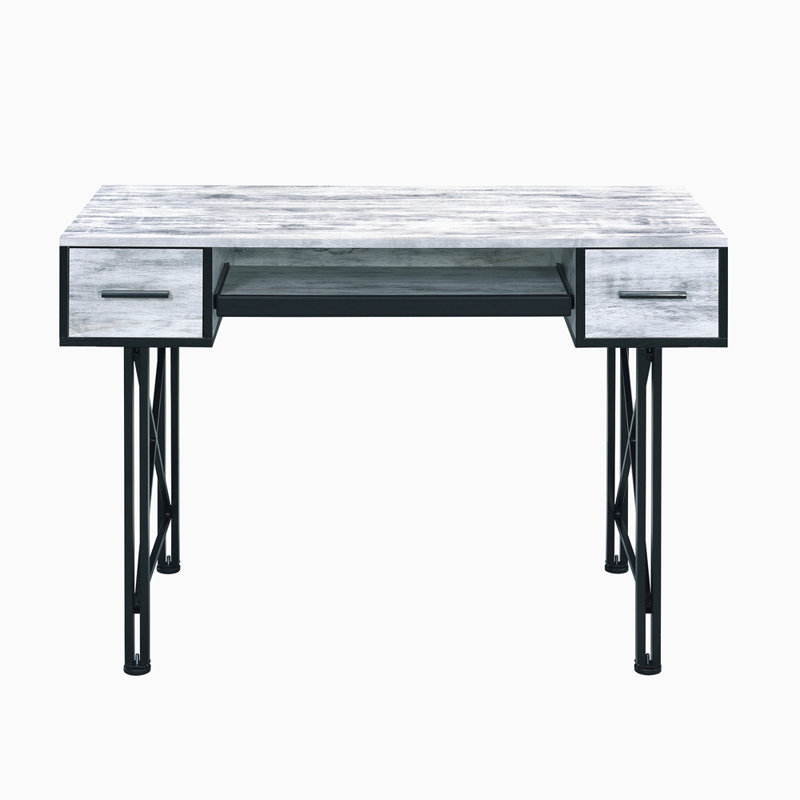 Bureau d'ordinateur avec plateau à clavier, Noir/gris