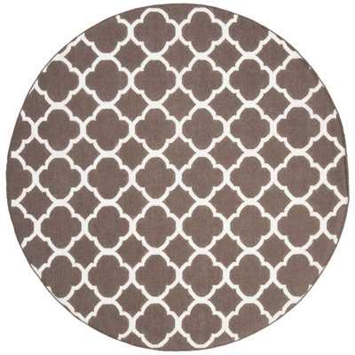 Tapis à motif géométrique tissé à la main en soie / laine / coton à motif banane Rodgers