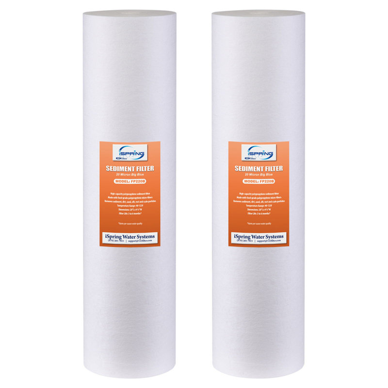 Filtres à eau pour toute la maison iSpring F3WCB32 20 po x 2,5 po pour systèmes de filtration d'eau de la série WCB32, paquet de 3