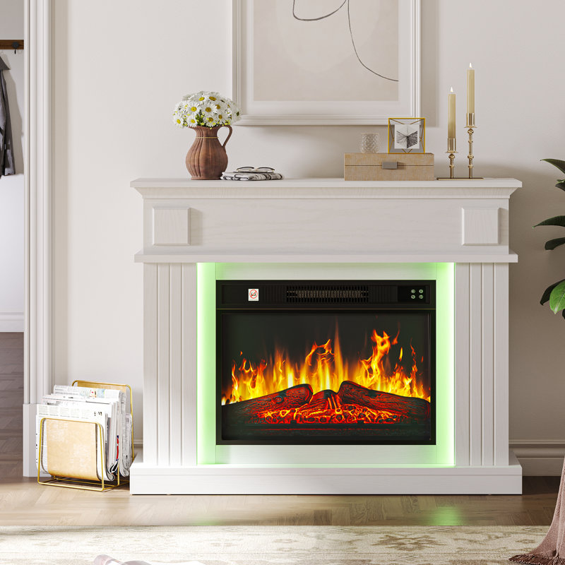 Metro Lane 100cm W Electric Fireplace with 6800 BTU, White