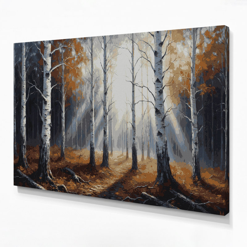Art mural sur toile Botanical Birch Trees, H 11 po x l 14 po