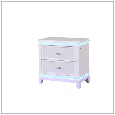 Milky White Nightstand With Built-In Pull-Out Trundle, Durable And Stylish For Modern Bedrooms