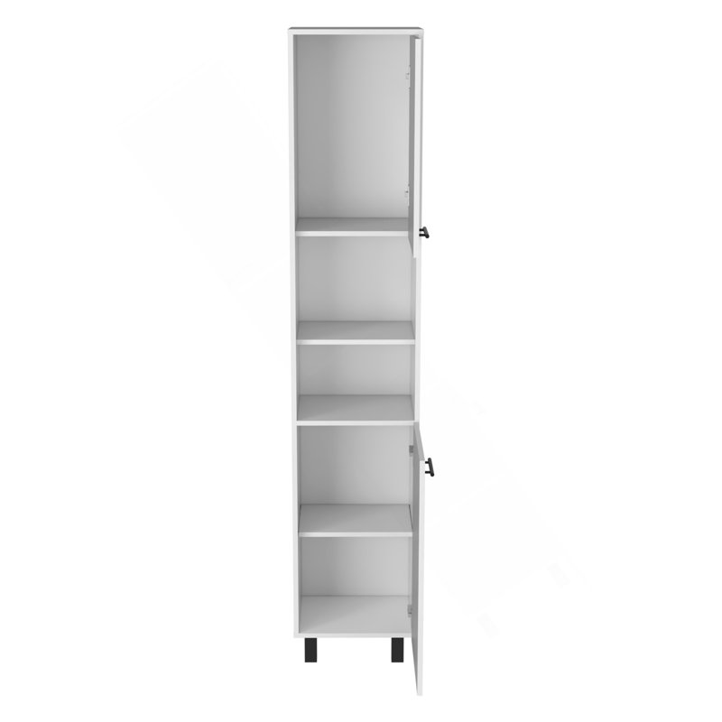 Armoire garde-manger Almada, trois tablettes intérieures, finition blanche, Blanc
