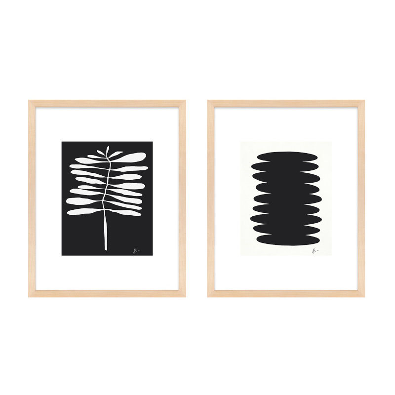 Flora 5&6 Print by Lee Lessem, 38" H x 60" W x 1.25" D, Brown Framed