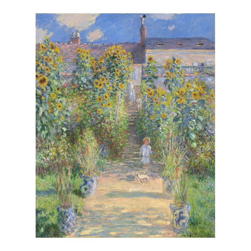 Le jardin de l'artiste à Vetheuil par Claude Monet - Estampe numérique, H 28 po x l 22 po