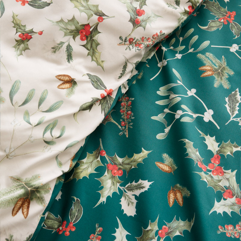Winter Foliage 200 Thread Count Cotton Reversible Bedding, Double Duvet Cover Set + 2 Standard Pillowcases