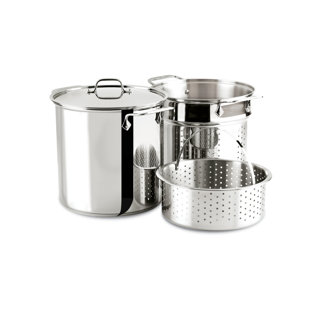 Calphalon Simply Stainless Steel 8 Qt. Covered Multi-Pot with Strainer &  Steamer Inserts - Macy's