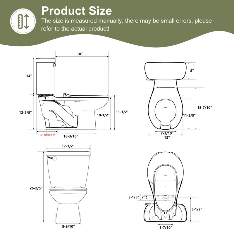 Toilette allongée deux pièces 1,26 GPF (économe en eau) (siège inclus)