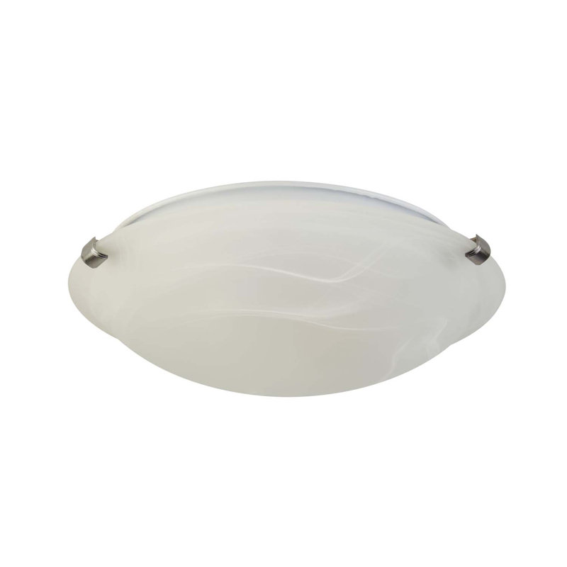 Andrew Glass Flush Mount, Polished Chrome