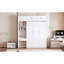 Wall Murphy Bed with Desk, Top Cabinet and Storage Shelves, Space Saving Foldable Bed
