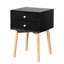 Mid-Century Modern Bedside Table With 2 Drawers And Resilient Rubber Wood Legs, Gray Tinge 2 Side Design For Bedroom Living Space-132957653