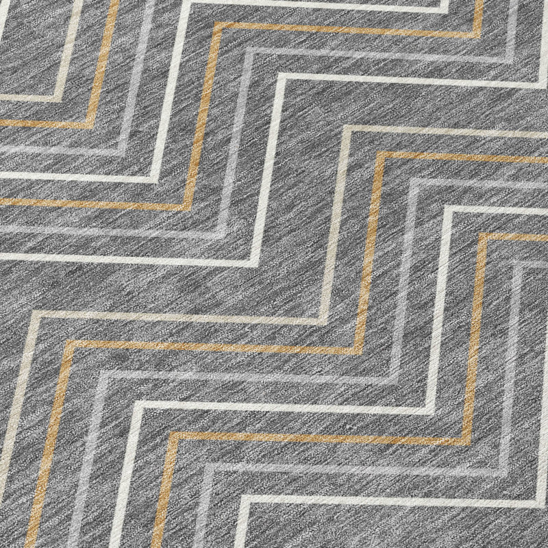Machine Washable Indoor/Outdoor Jozwiak ACN2391 Geometric Rug, Rectangle 8' x 10'