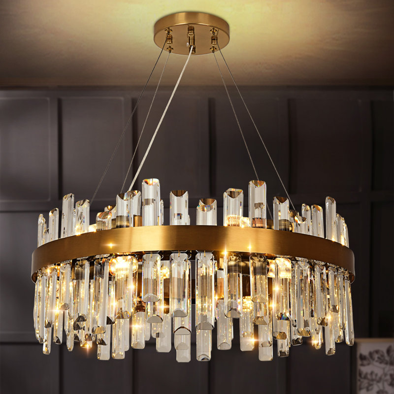 Canora Grey Unique/Statement Chandelier, 25cm H x 60cm W x 25cm D, 12 Lights, Brushed Gold