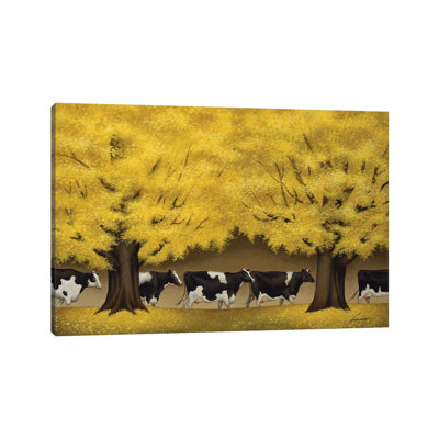 Autumn Cows 1 Piece Wrapped Canvas Painting
