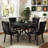 Round Wood Dining Set with Tufted Dining Chair-1180813021-1180813010