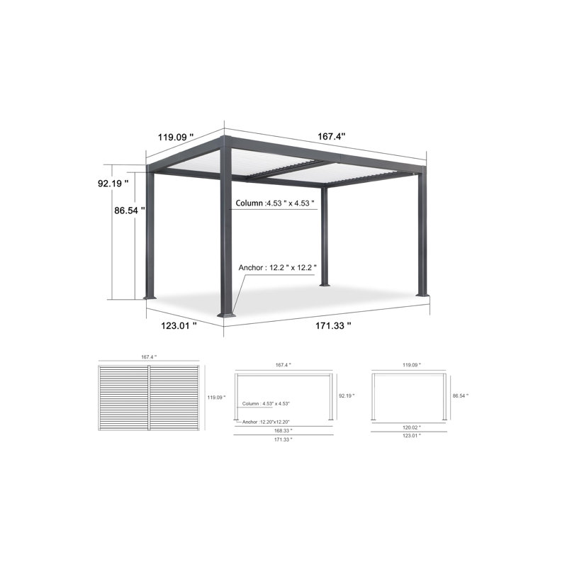 Purple Leaf Adjustable Louvered Pergola with String Lights White Sun Shade Roof Patio Pergola for Deck Backyard Garden