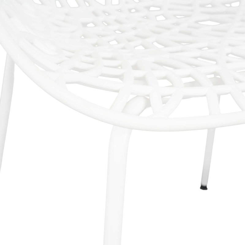 Minimalist Weather-Resistant Outdoor Dining Chair Set (2-Pack), White