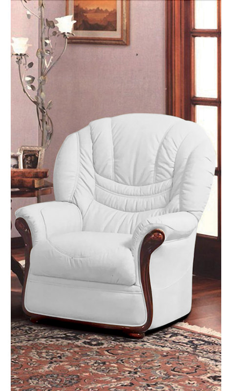 Kinsman Faux Leather Armchair, White
