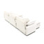 Canapé-lit confortable en velours côtelé beige: coussins épais et moelleux pour la détente avec repose-pieds assorti: 3 lits