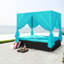 Spacieuses chaises longues de patio doubles, structure en acier et conception en Hdpe, lit de jour d'extérieur moderne pour la cour arrière, confort près de la piscine