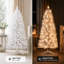 Arbre de Noël artificiel blanc de 3 pieds de style mini pin avec des ampoules blanc chaud préinstallées, avec 88 pointes de branches denses, faciles à assembler et à ranger, parfait pour les décorations de Noël de table et les petits espaces             -259099244