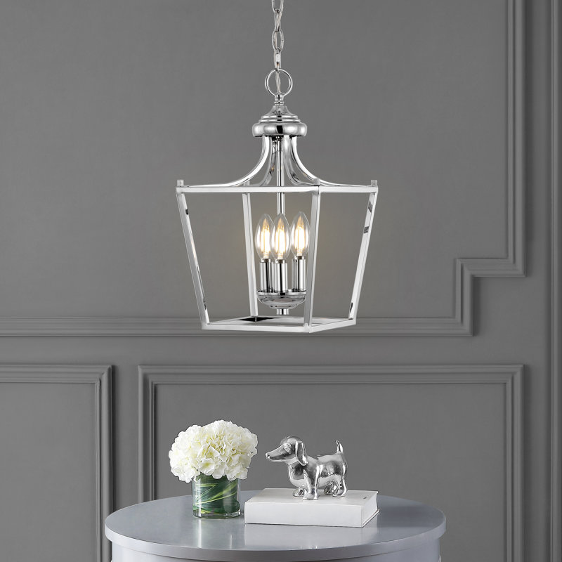 Luminaire suspendu géométrique à 3 lumières Argomaniz, Chrome