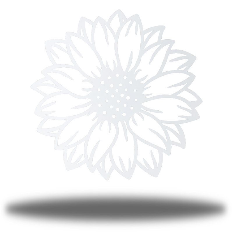 Décoration murale tournesol Nanke, H 12 po x l 12 po x P 0,0125 po, Blanc