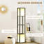Lampe sur pied moderne avec tablettes et double éclairage ambiant