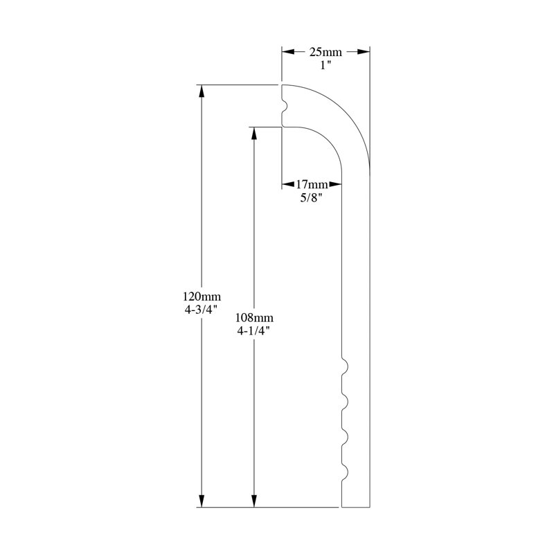 Base en plastique blanche de 1 po d'épaisseur x 4,75 po de largeur x 78,75 po de longueur