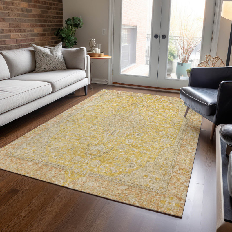 Tapis intérieur / extérieur lavable à la machine Claudian ACN1651, Rectangle 10 pi x 14 pi