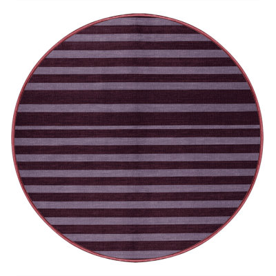Tapis rouge à rayures horizontales lavable à la machine