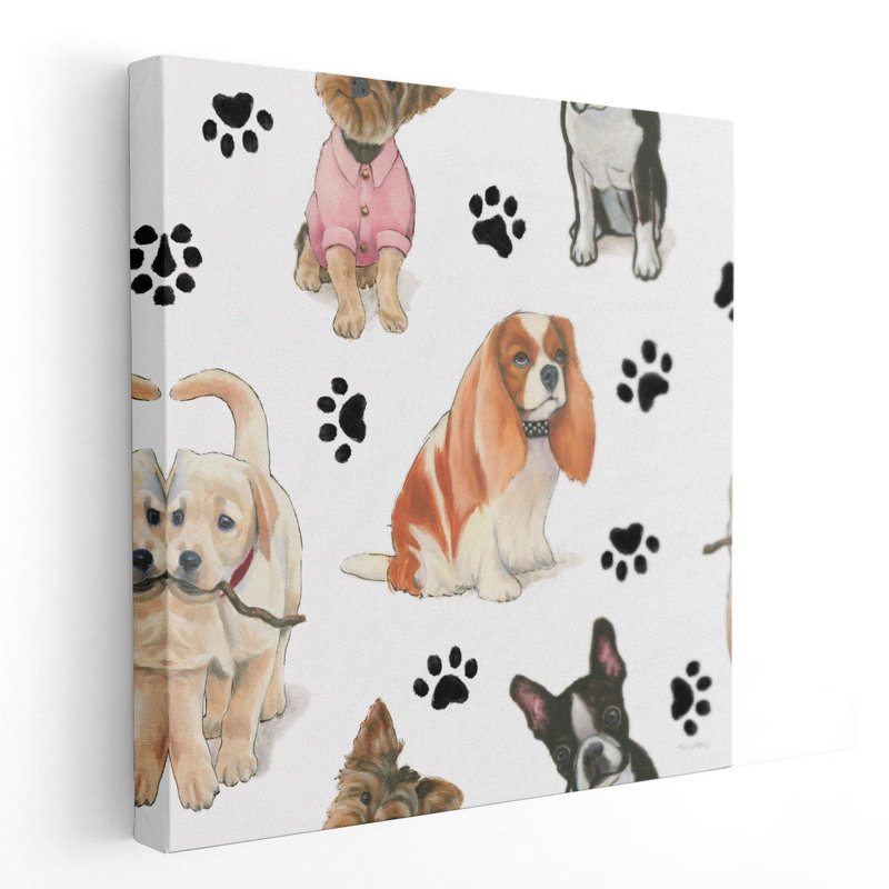 "Furry Fashion Friends", reproduction d'art sur toile, H 12 po x l 12 po