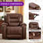 Ensemble de salon inclinable manuel en similicuir 3 pièces avec rangement et console cachée-1058019387
